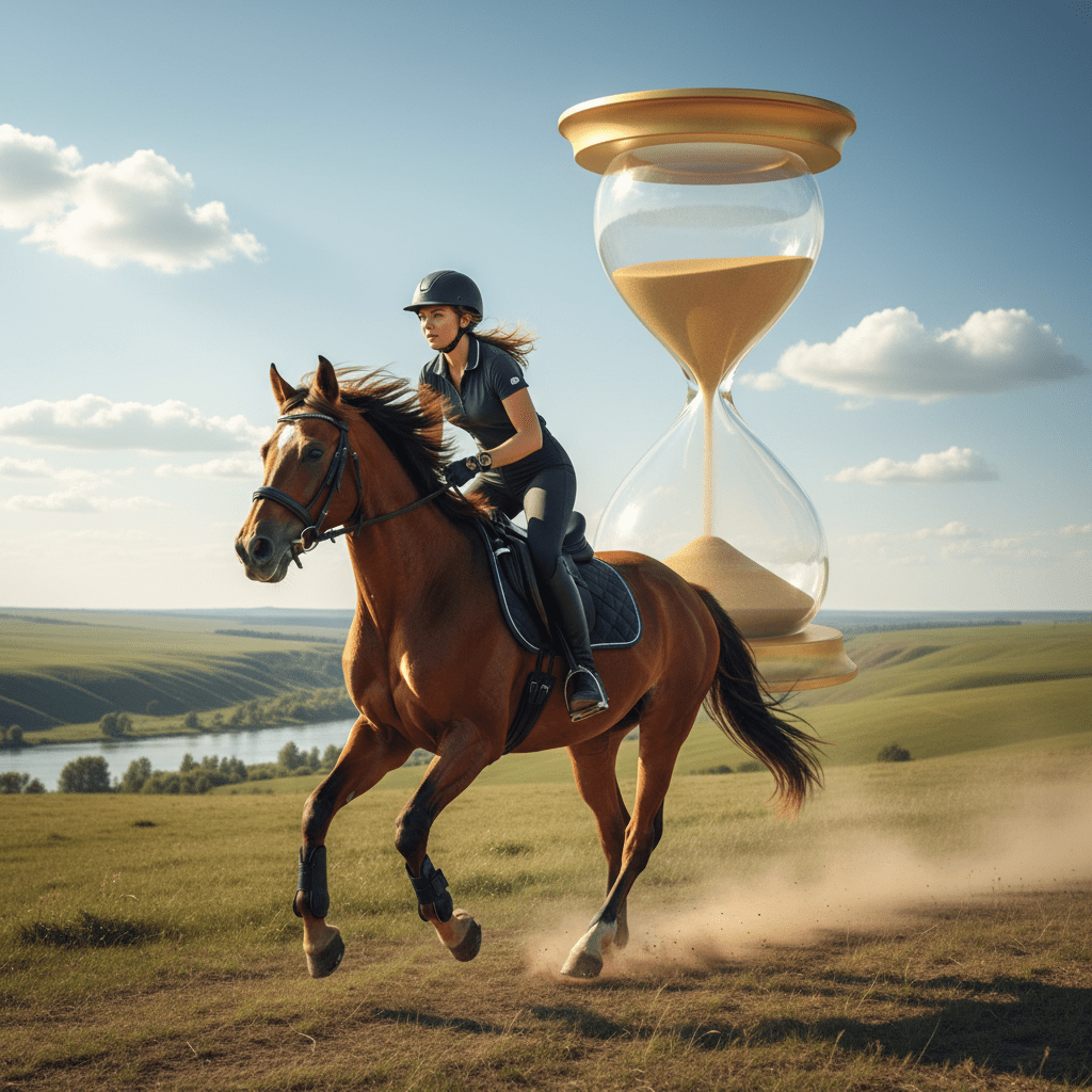 Reiter mit Zeit im Nacken